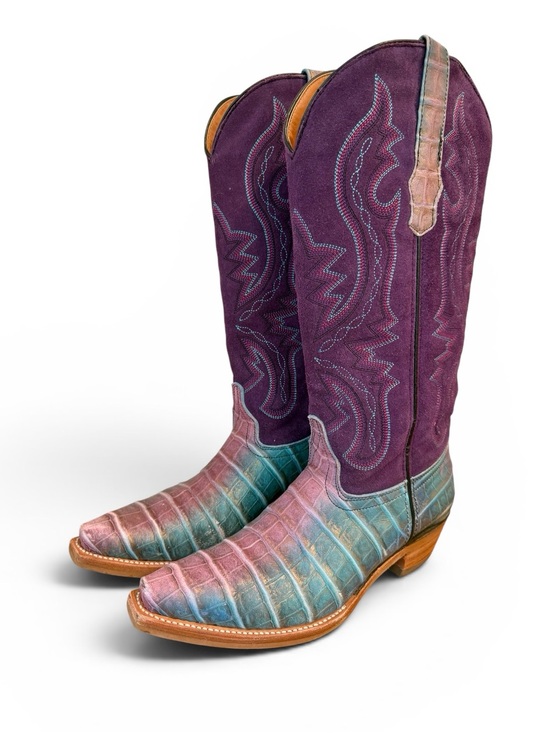 dingo Shoes - Dingo Caterina Royale Purple Caiman Print Western Boots Size 9